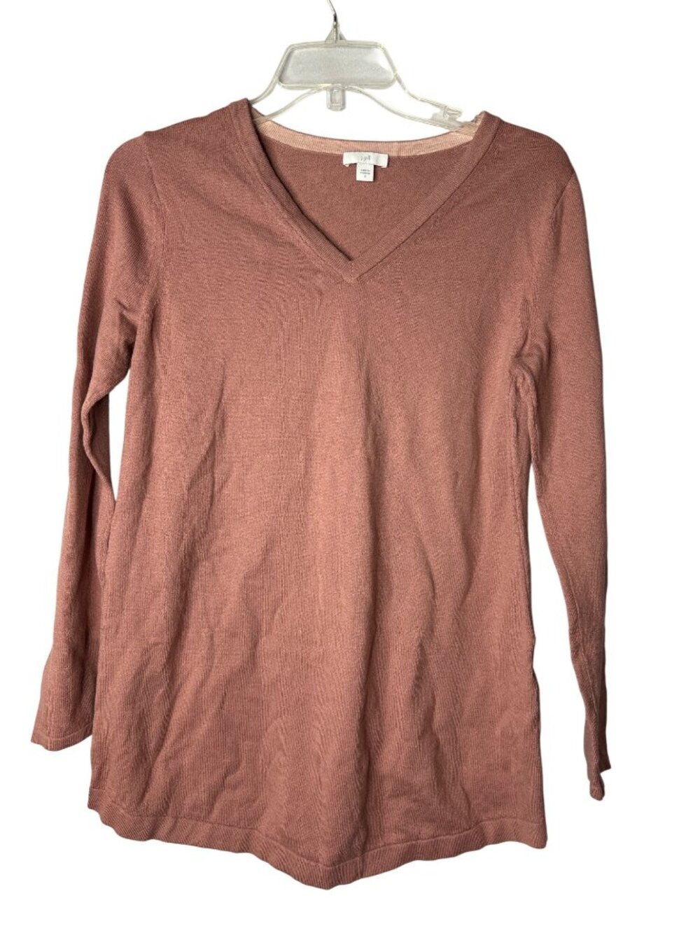 J.Jill Womens Tunic Sweater Size S V Neck Dusty Rose